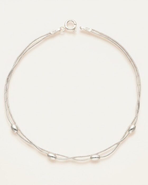 Pulsera Doble Cola de Topo con Óvalos