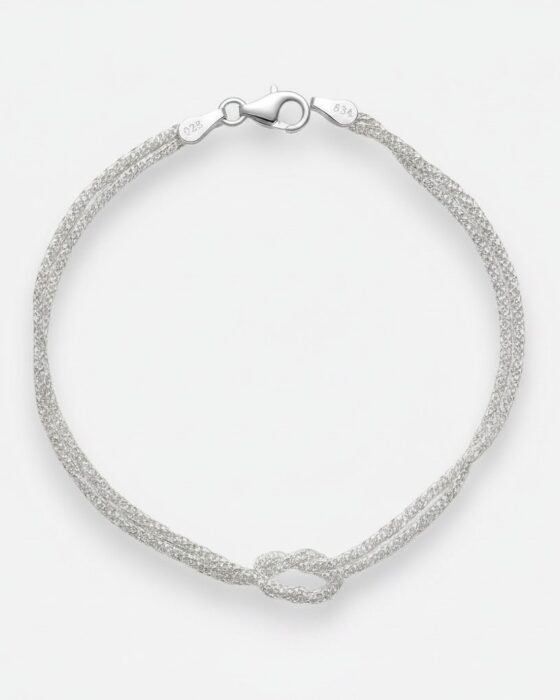 Pulsera Doble Espuma Diamantada Nudo de Amor