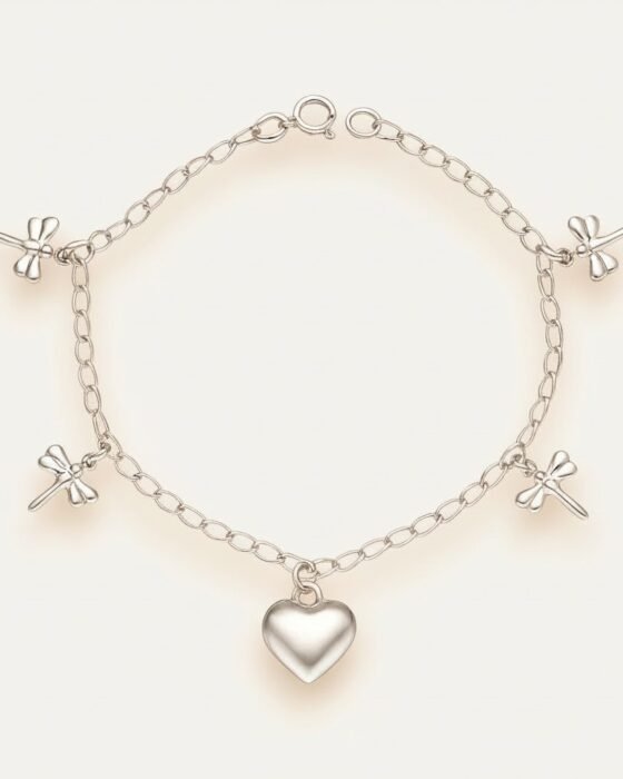 Pulsera Libélulas y Corazón