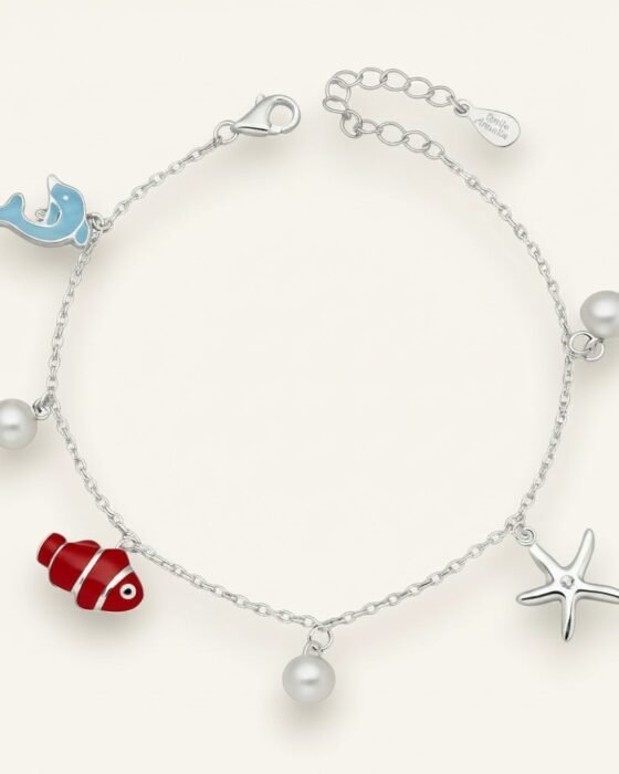 Pulsera Perlas Delfín Pez Estrella de Mar Circón