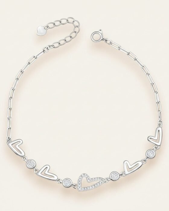 Pulsera Tradicional Corazones Circones