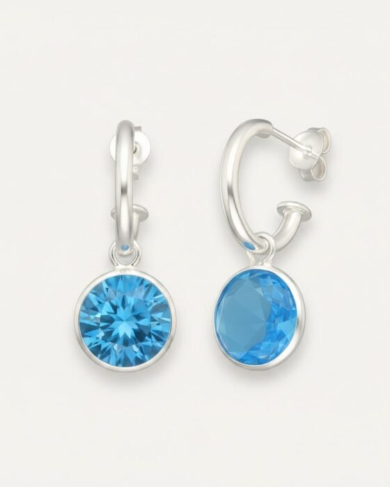 Semi Argolla Cristal Celeste 14 mm
