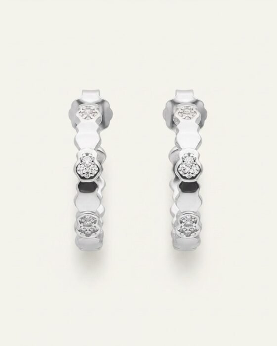 Aros de Plata Osito con Circones 16mm