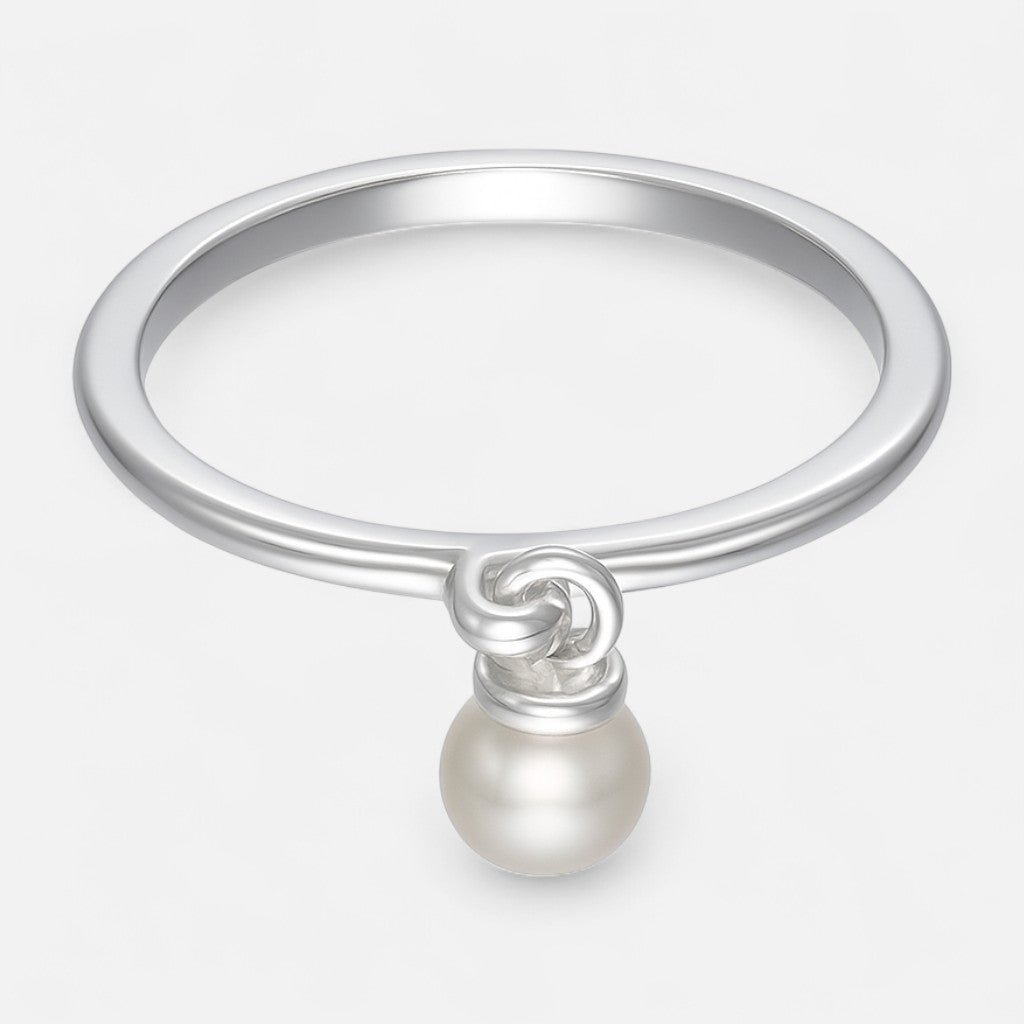 Anillo Perla Colgante