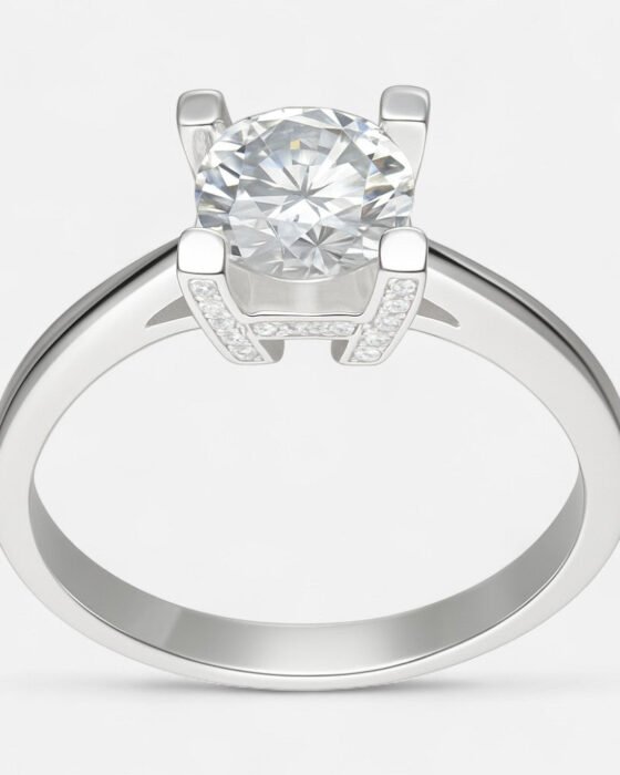 Anillo Solitario Moissanita y Circones