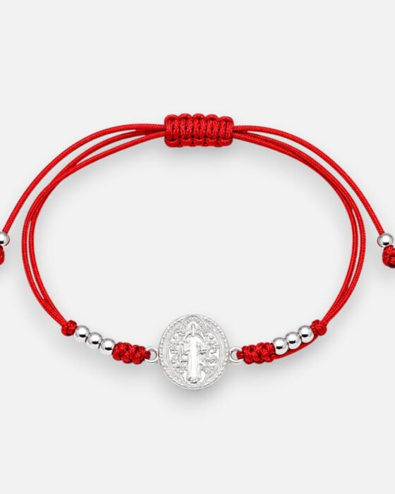 Pulsera Hilo Rojo Ajustable San Benito Abad