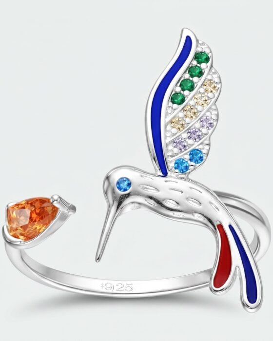 Anillo Ajustable Colibrí Circones Multicolor