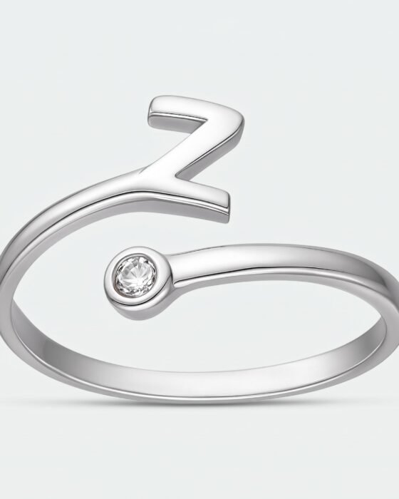 Anillo Ajustable Letra Z Circón