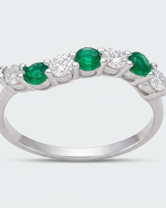 Anillo Cintillo Circones Esmeralda