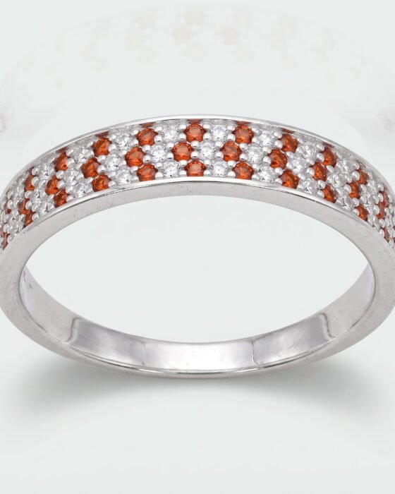 Anillo Cintillo Circones Granate