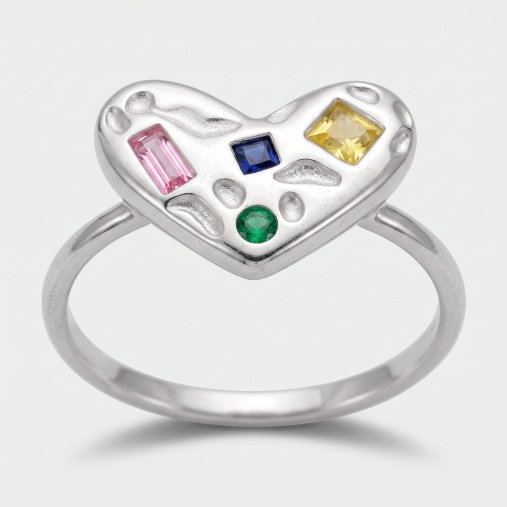 Anillo Corazón Chunky Circones Multicolor