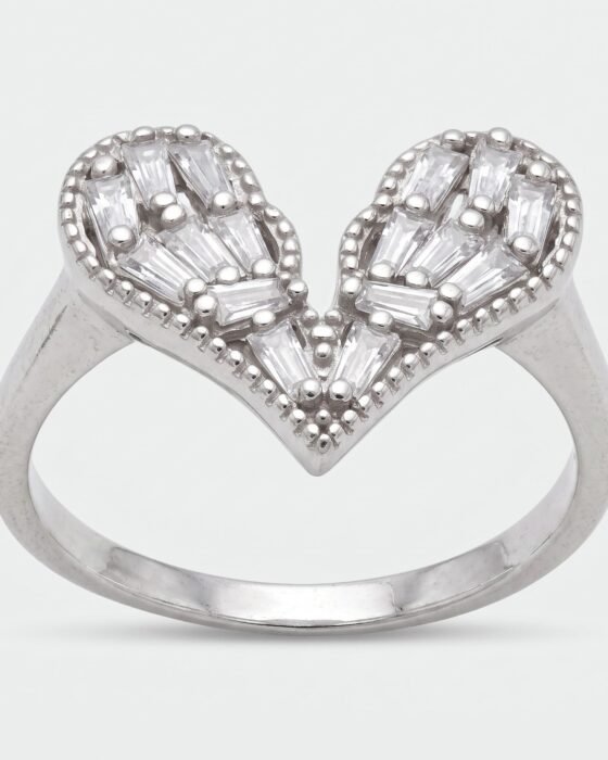 Anillo Corazón Circones Baguette