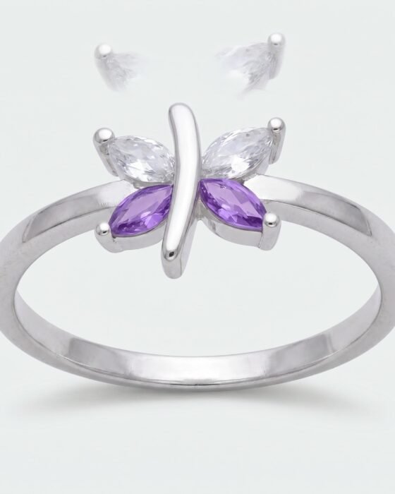 Anillo Mariposa Circones Amatista