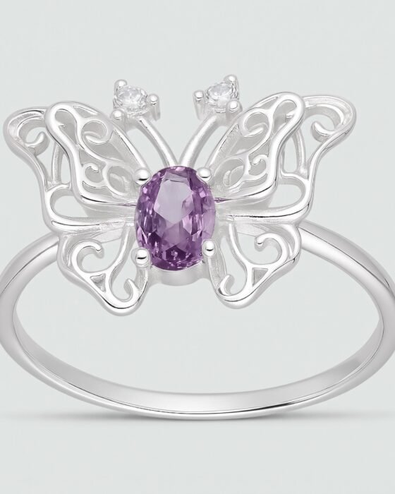 Anillo Mariposa Circones Amatista