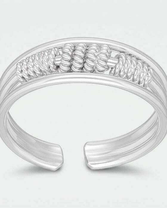 Anillo Midi 3 Líneas Nudo