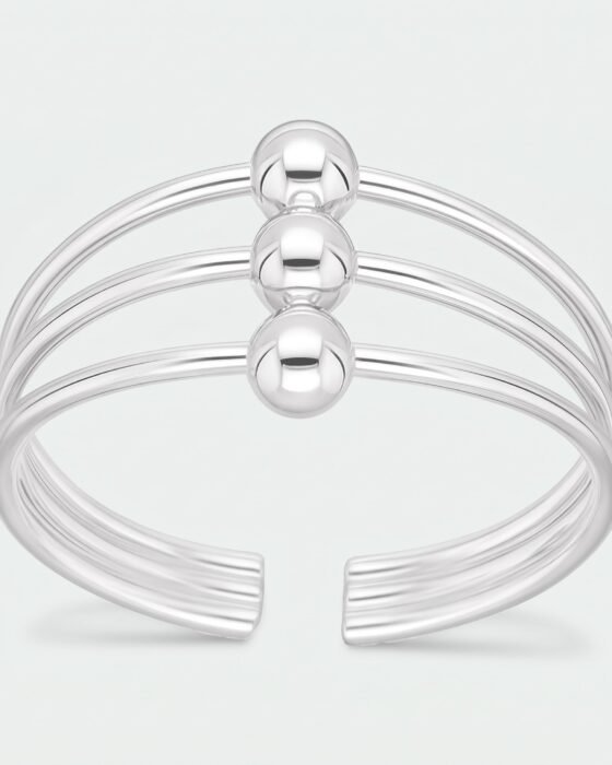 Anillo Midi Triple Esferas