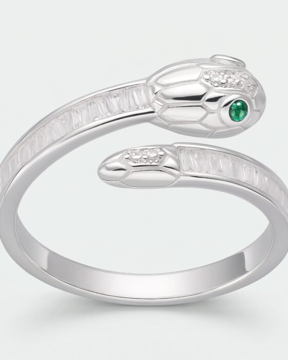 Anillo Serpiente Circones Baguette Esmeralda