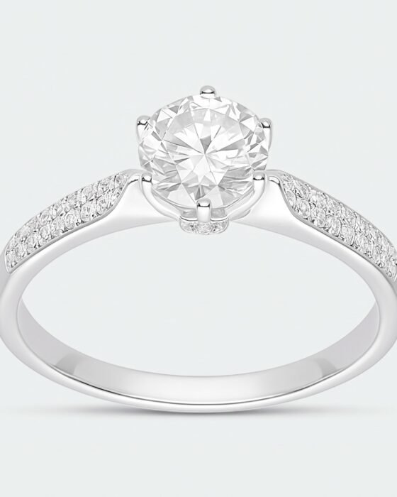 Anillo Solitario Moissanita y Circones