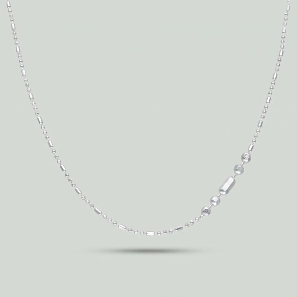 Cadena Bolitas y Palitos Plata