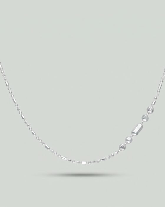 Cadena Bolitas y Palitos Plata