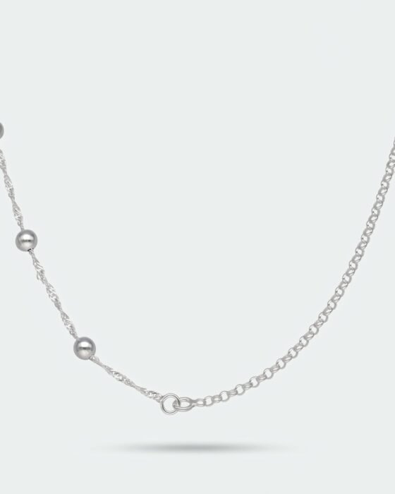Collar Ajustable Choker Rolo Singapur Esferas