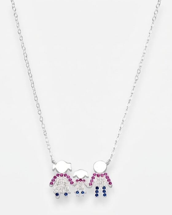 Collar Familia Mamá Hija Papá Circones Multicolor