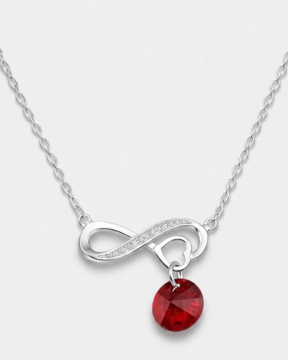 Collar Infinito Circones Hecho con Cristal Swarovski® Rojo