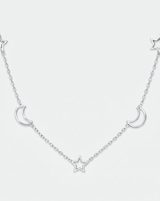Collar Media Lunas Estrellas