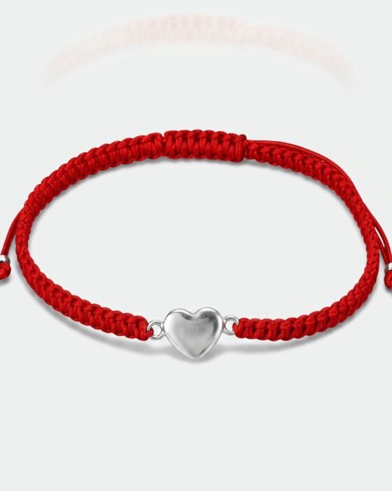 Pulsera Hilo Rojo Ajustable Corazón