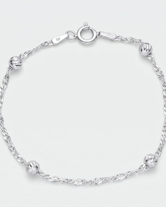 Pulsera Singapur Esferas Facetadas 16 cm