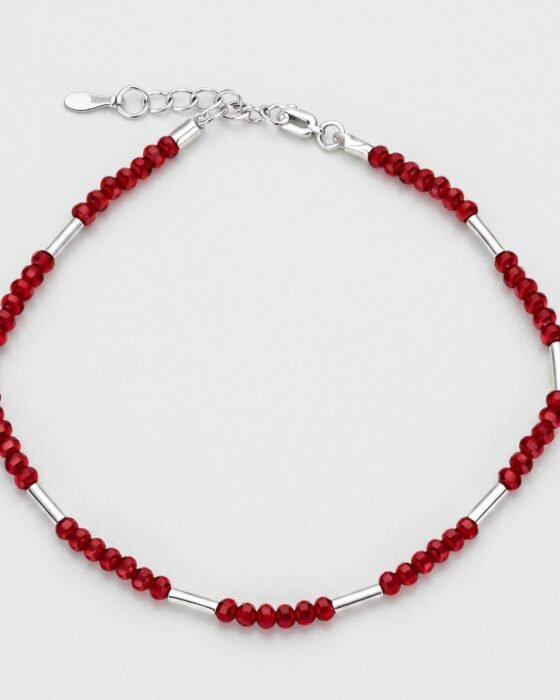 Pulsera Palitos Cristales Rojo
