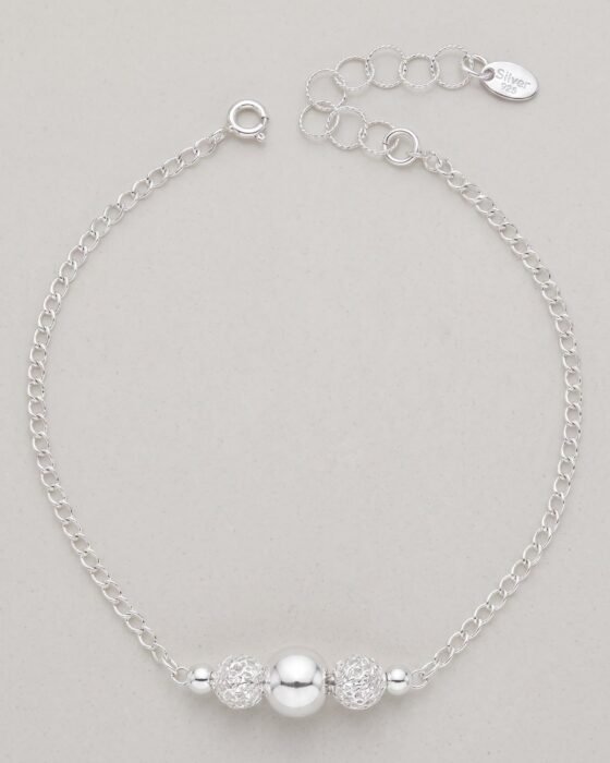 Pulsera Esferas Cruz Satinada