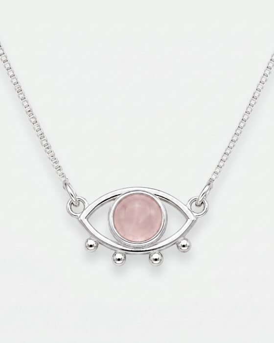Collar Ojo Turco Cuarzo Rosado