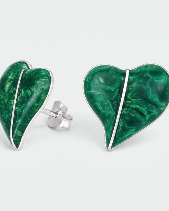 Aro Corazón Verde Metalizado