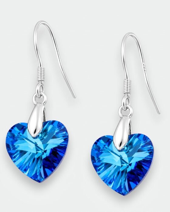 Aro Corazón Cristal Hecho con Swarovski® Azul
