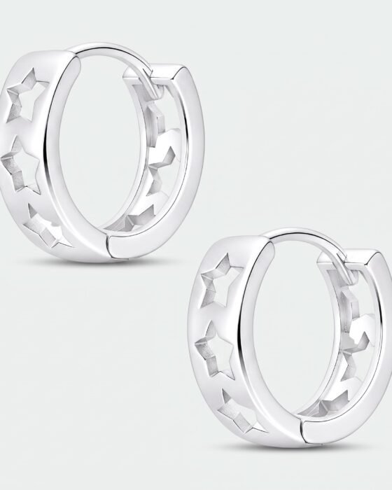 Argolla Huggie Estrellas 11 mm