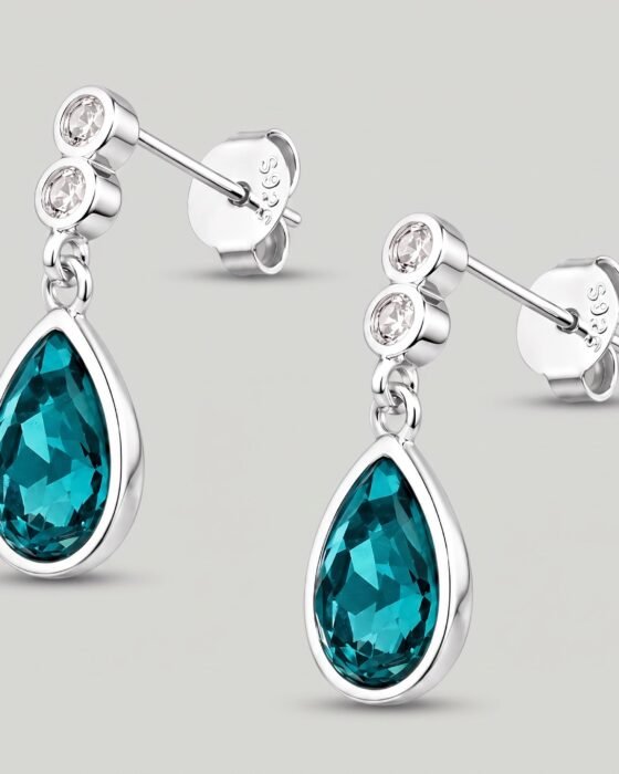 Aro Gota Cristal Hecho con Swarovski® Turquesa