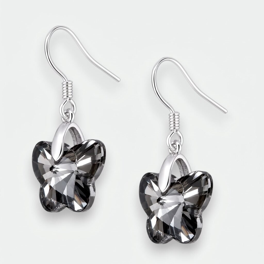 Aro Mariposa Hecho con Cristal Swarovski® Negro