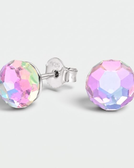 Aro Esfera Cristal Facetado Hecho con Swarovski® Tornasol 8 mm