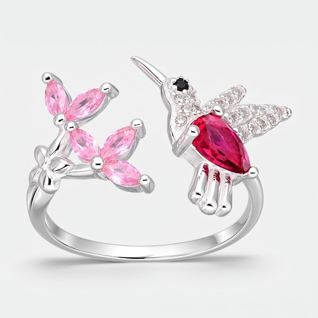 Anillo Ajustable Colibrí Circones Multicolor